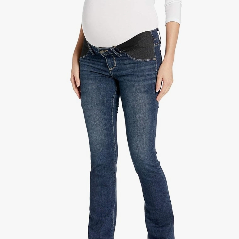 PAIGE Women's Boot Cut Maternity Jeans - Dark Blue